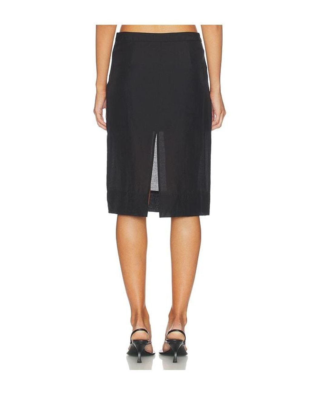Lovers + Friends Black Rachel Midi Skirt