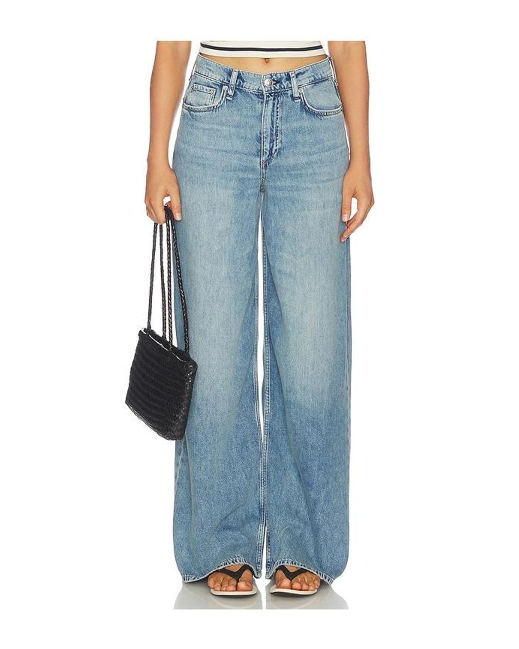 Rag & Bone Blue Featherweight Sofie Full Wide Leg Jean