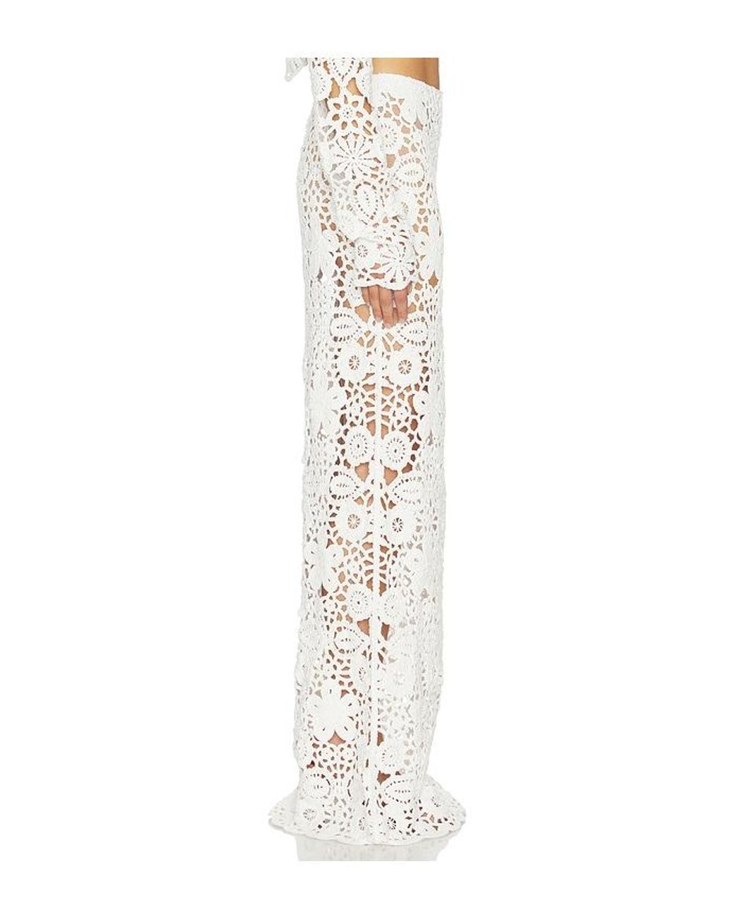 SNDY'S Natural Tala Crochet Maxi Skirt