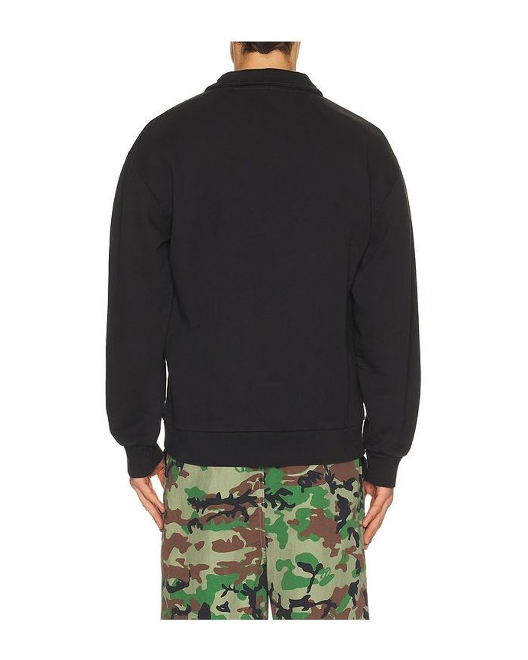 Babylon Black Half Zip Pullover Sweater for men