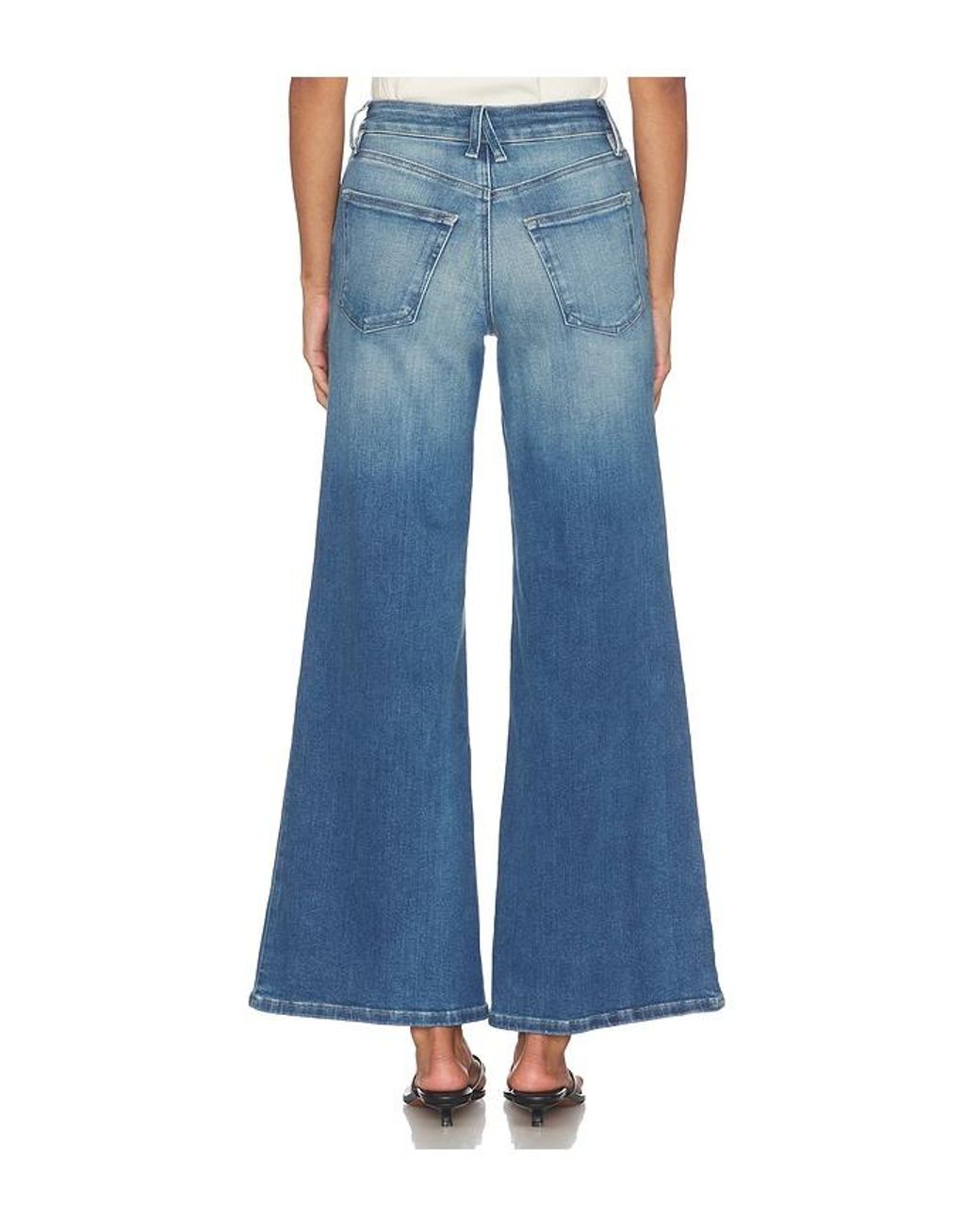 GOOD AMERICAN Blue Soft Tech High Palazzo Ankle Jeans