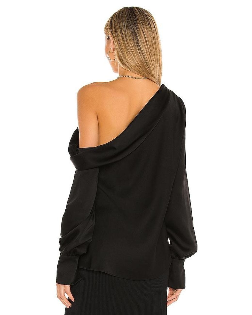 Jonathan Simkhai Black Alice One Shoulder Top