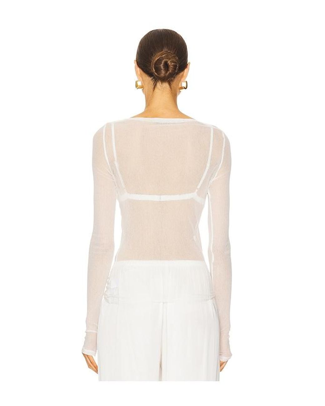 Enza Costa White Draped Boatneck