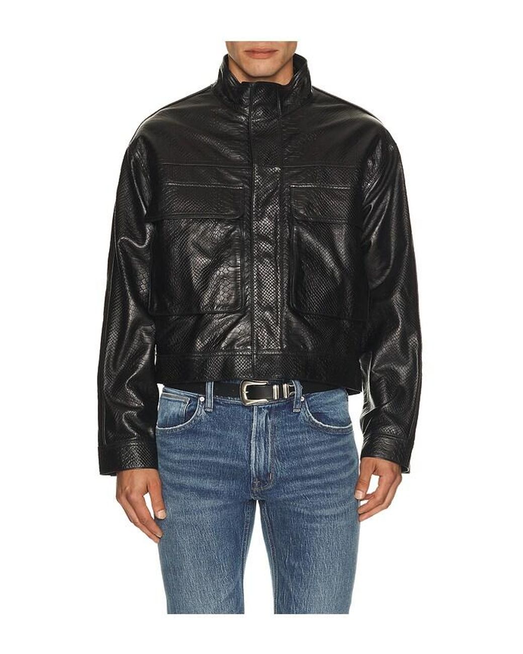 Hudson Black Leather Jacket for men