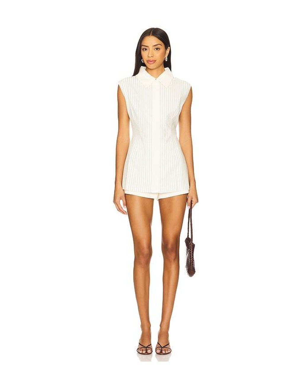 YELLOW THE LABEL White Cantal Tailored Short