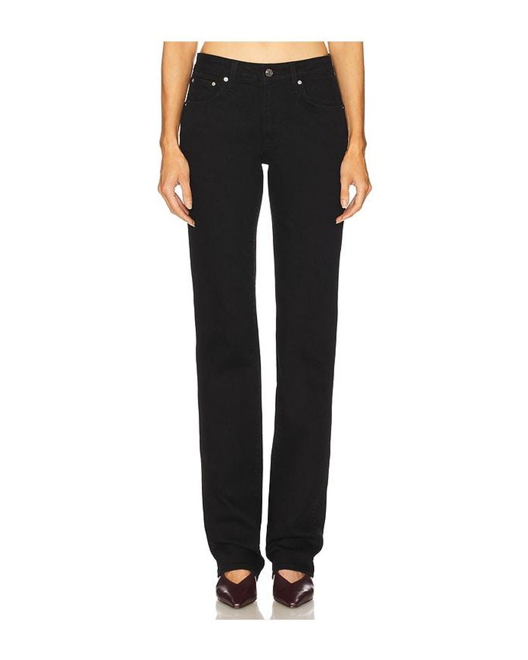 GRLFRND Black Sara Low Rise Straight