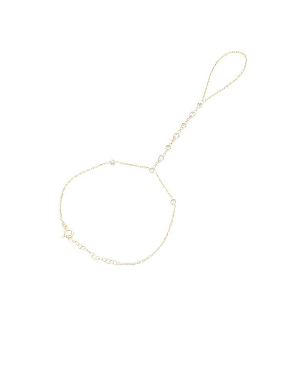 By Adina Eden White Cz Multi-Shape Stone Hand Chain Bracelet