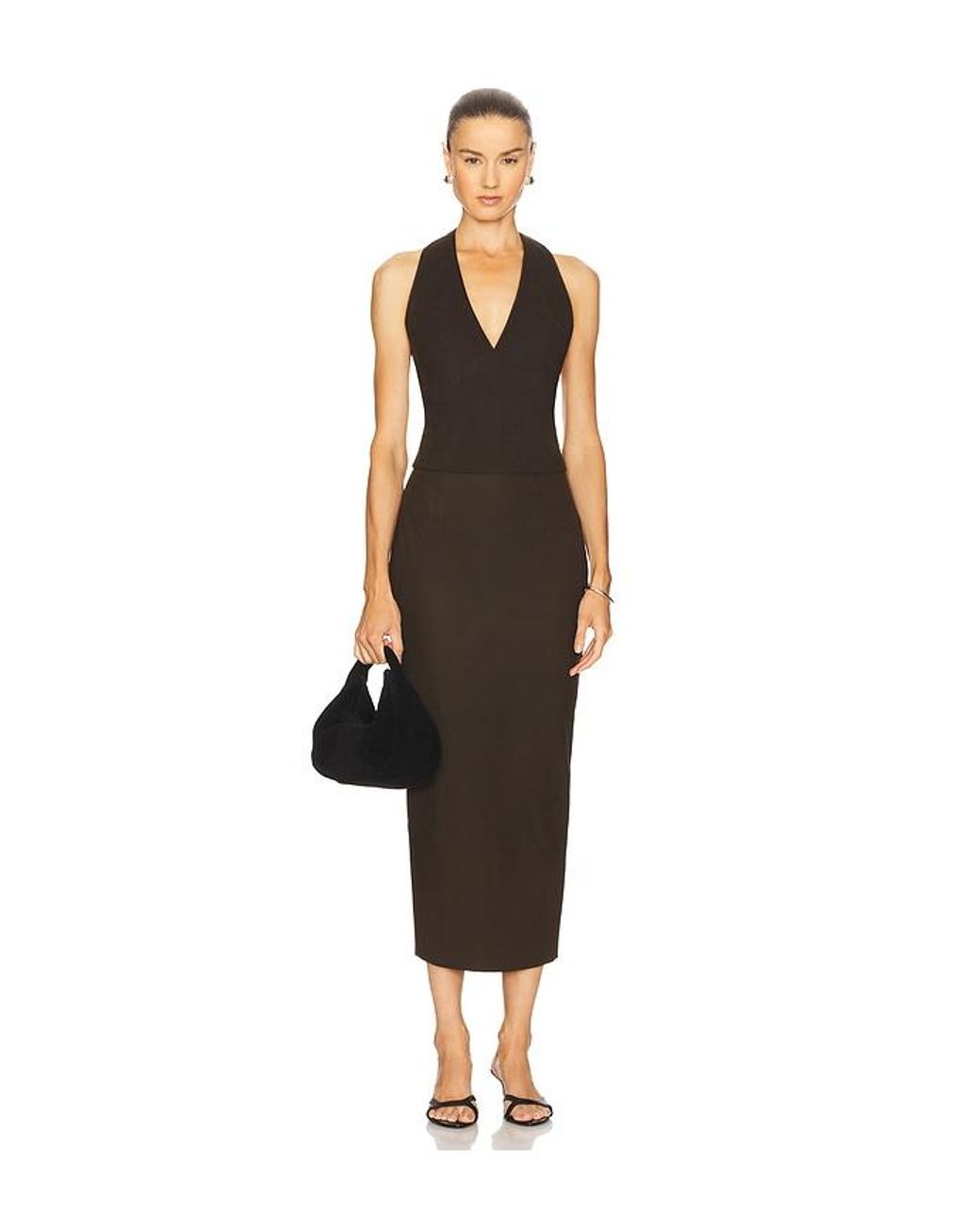 SAU LEE Black Nomi Suede Top