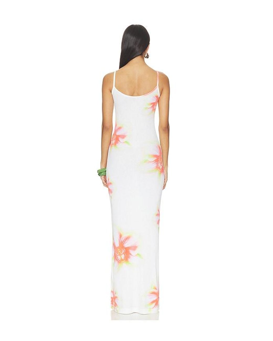 Casablanca White Printed Soft Ribbed Dress