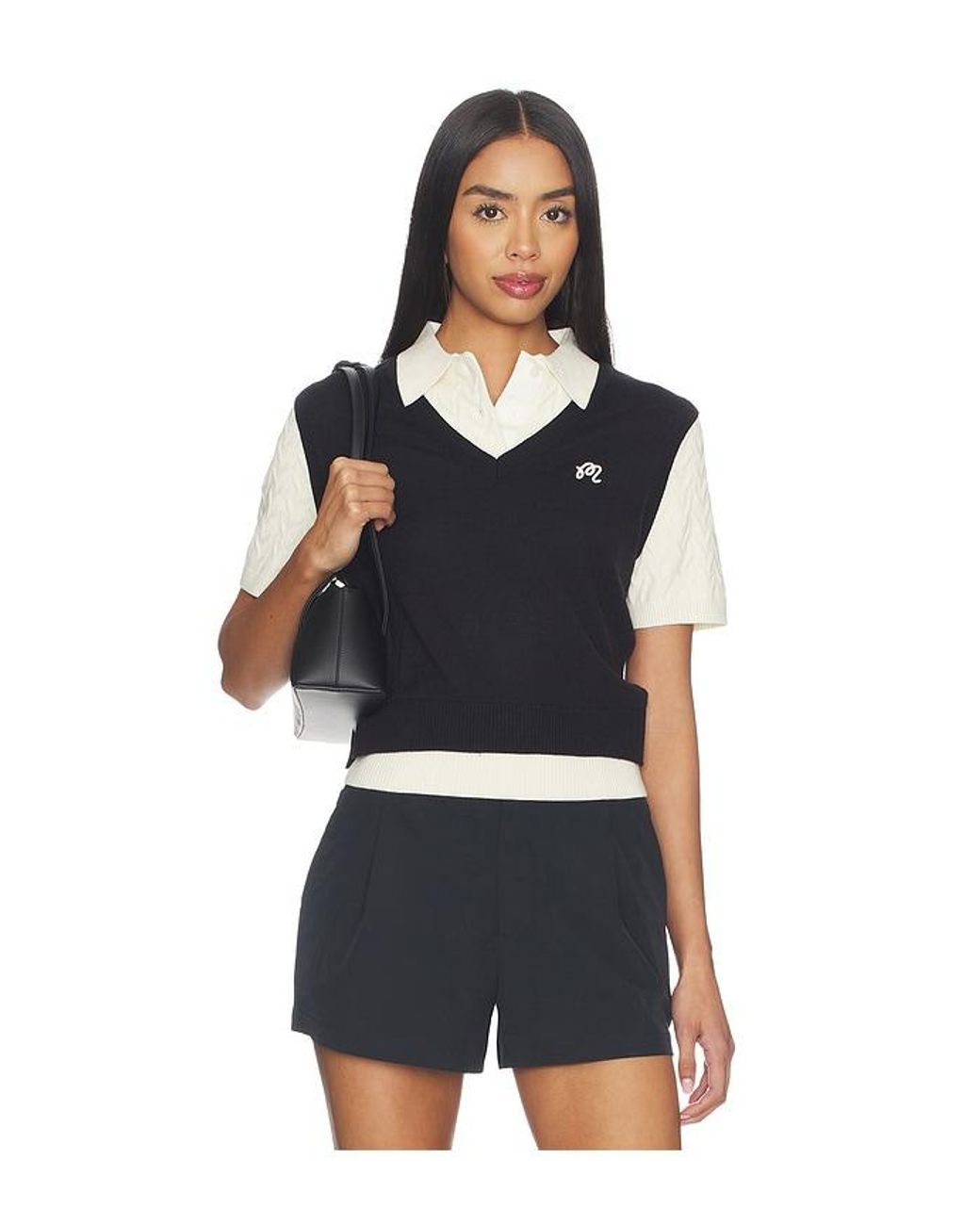 Malbon Black Veronica Polo Top