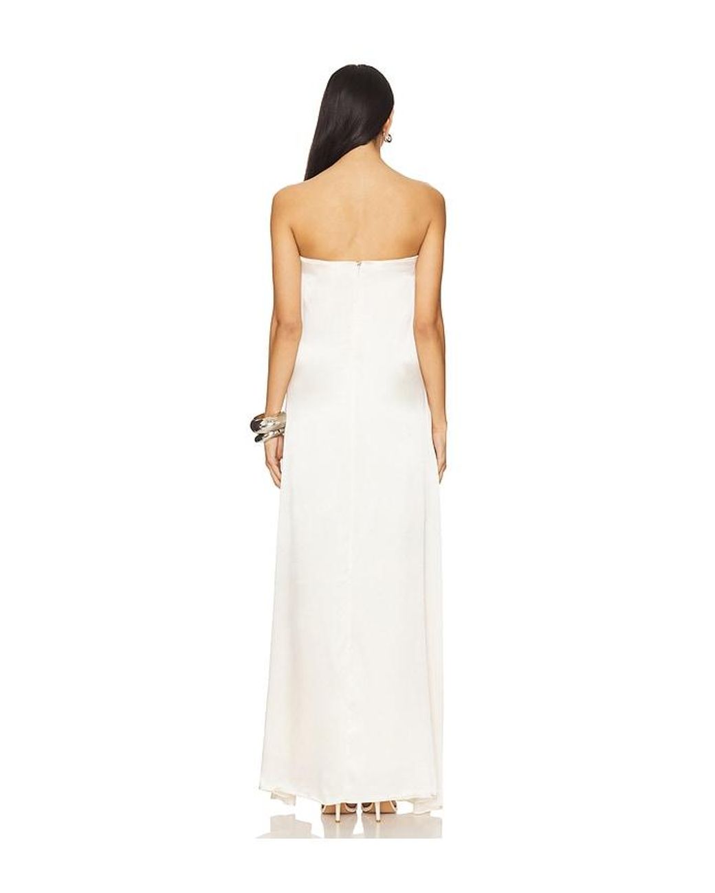 BUMPSUIT White Brushed Satin Gown