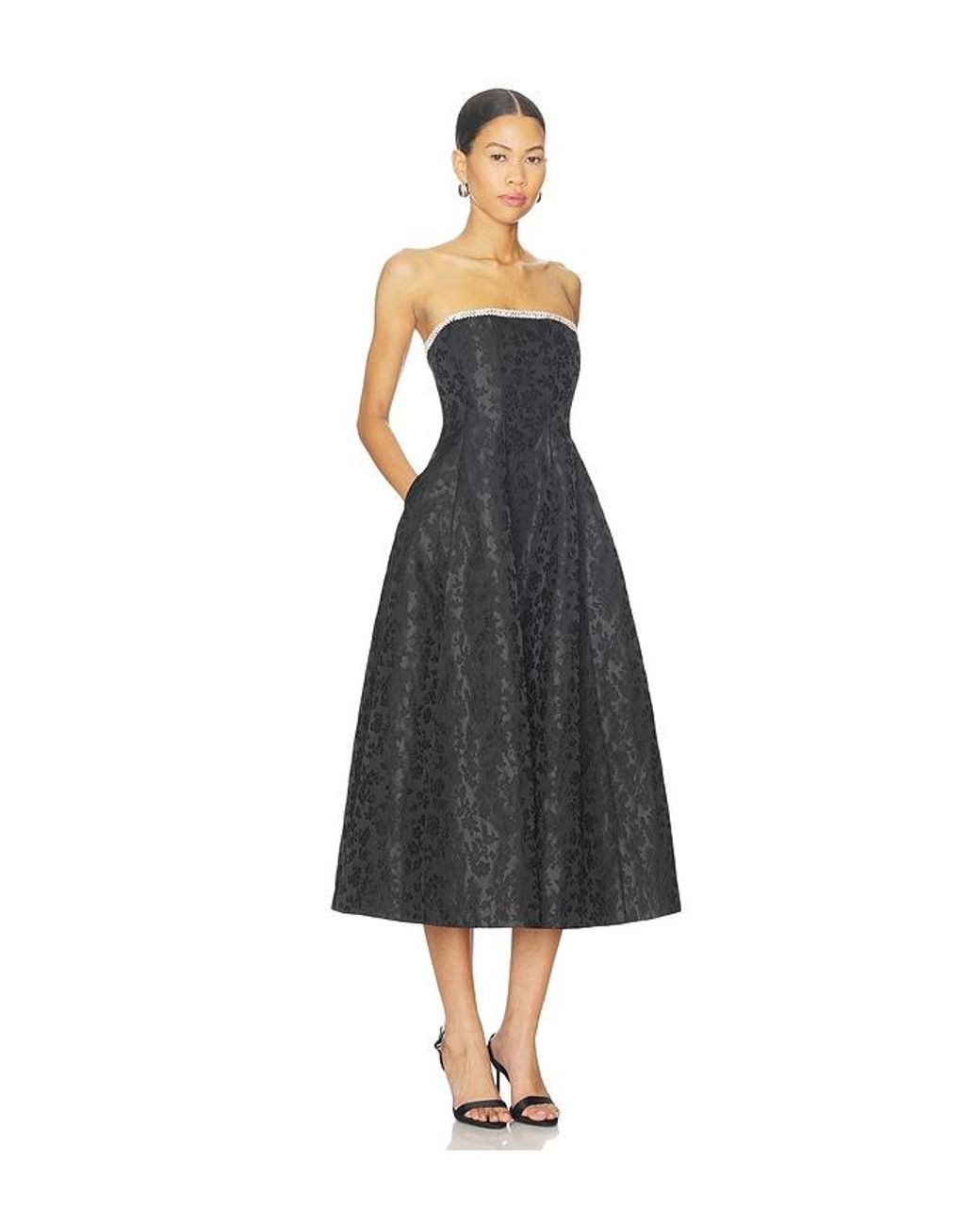 Lovers + Friends Black Alexandra Midi Dress