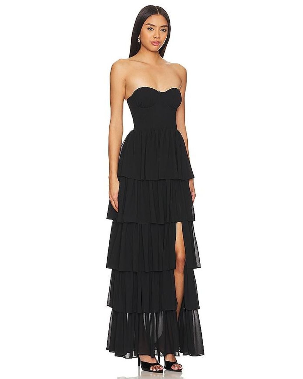 Lovers + Friends Black Hattie Gown