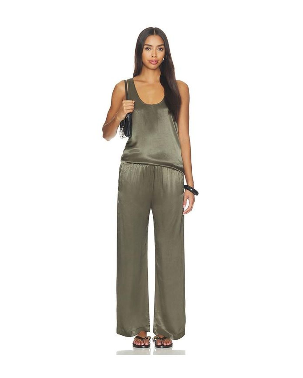 Bobi Green Wide Leg Pants