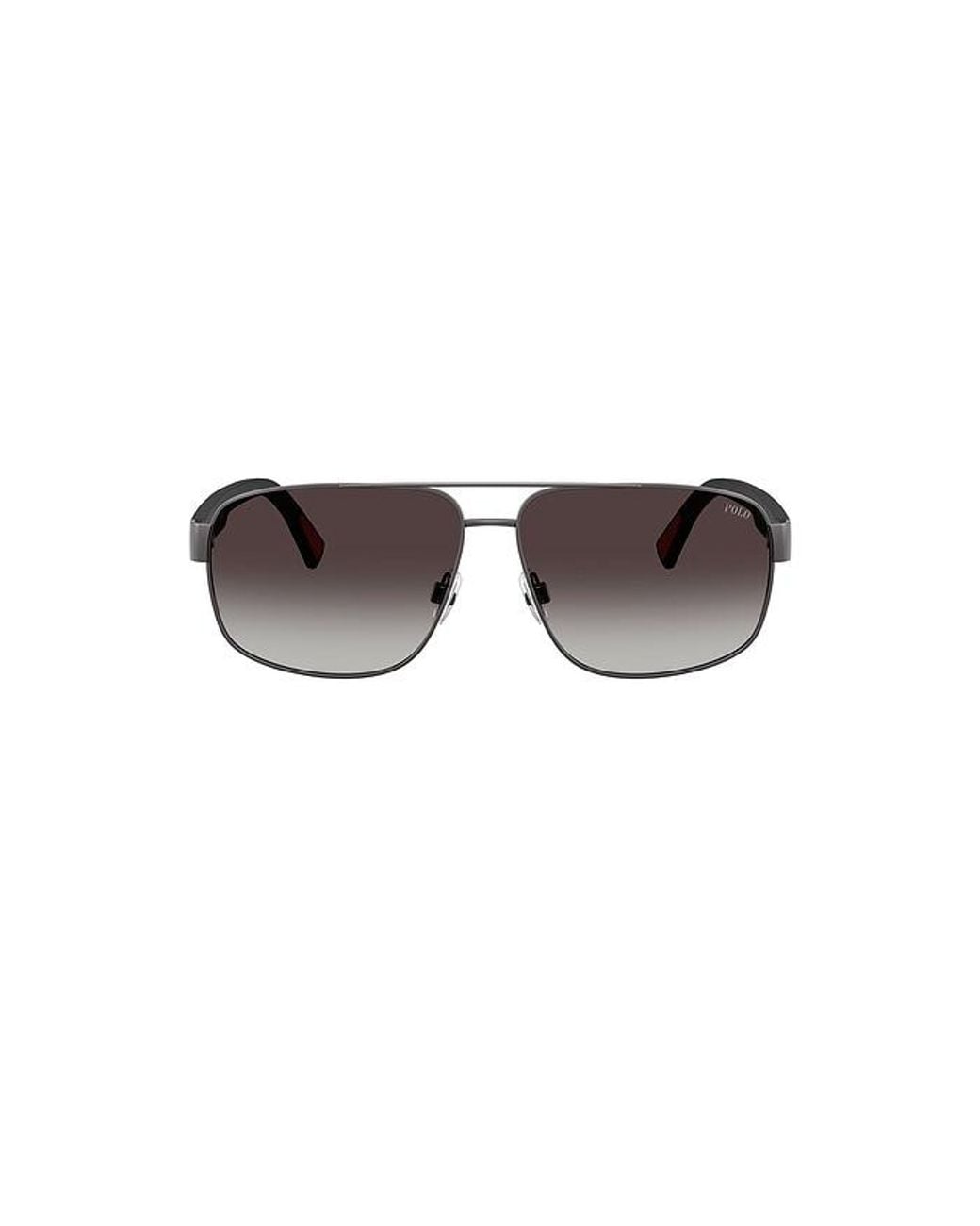 Polo Ralph Lauren Black Aviator Sunglasses for men