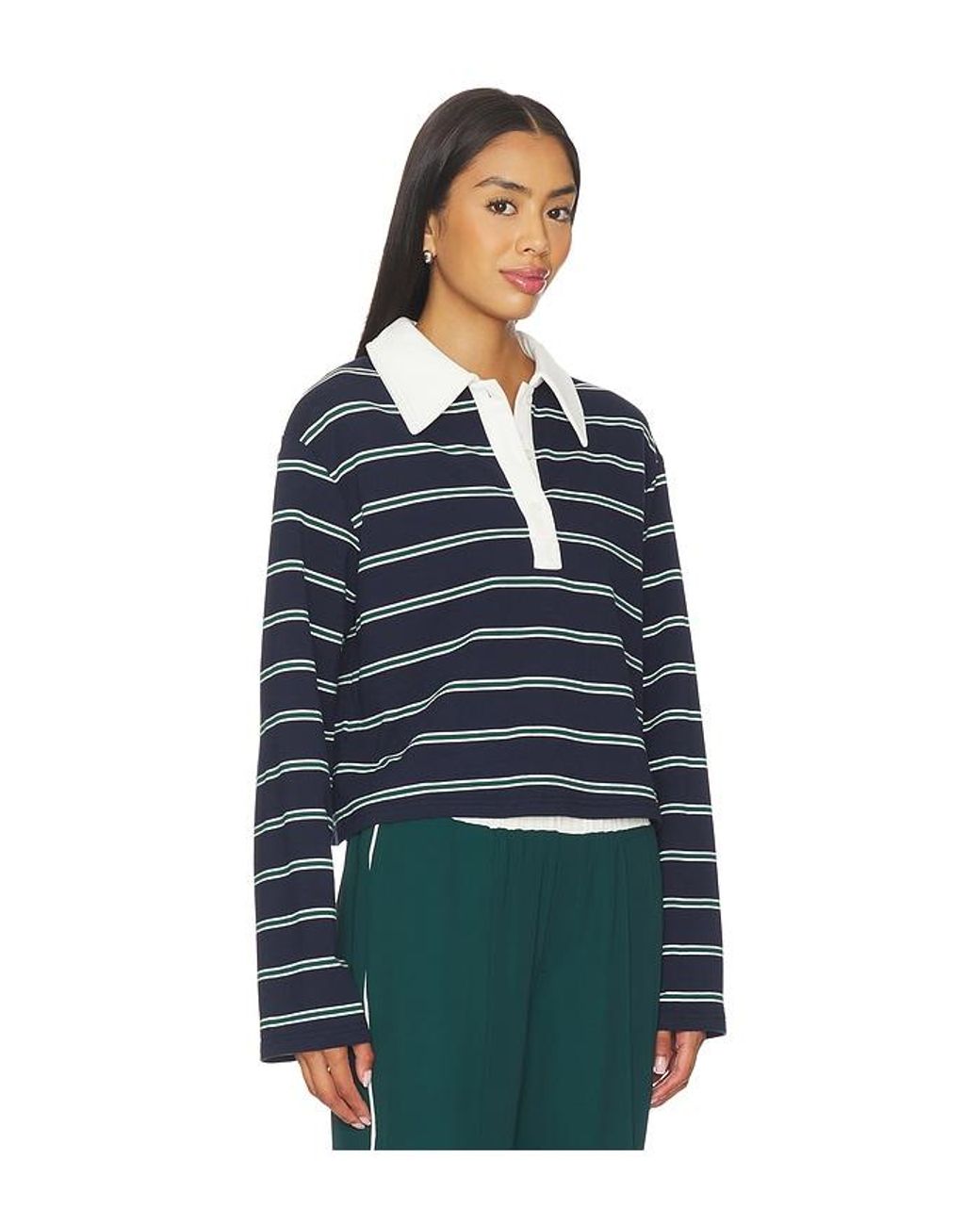Madison The Label Blue Ryland Rugby Top Stripe
