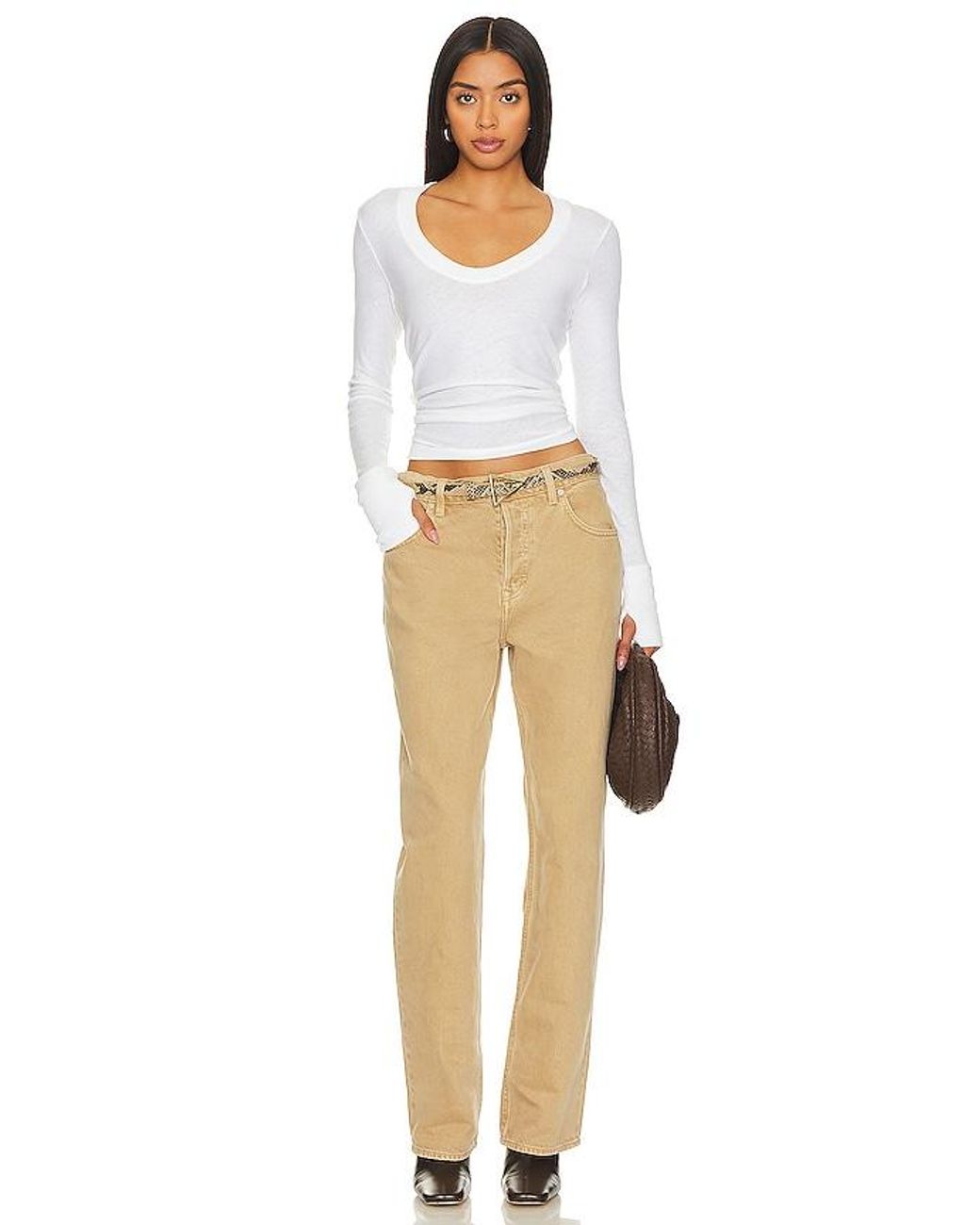 Enza Costa White Cashmere Easy Cuffed U