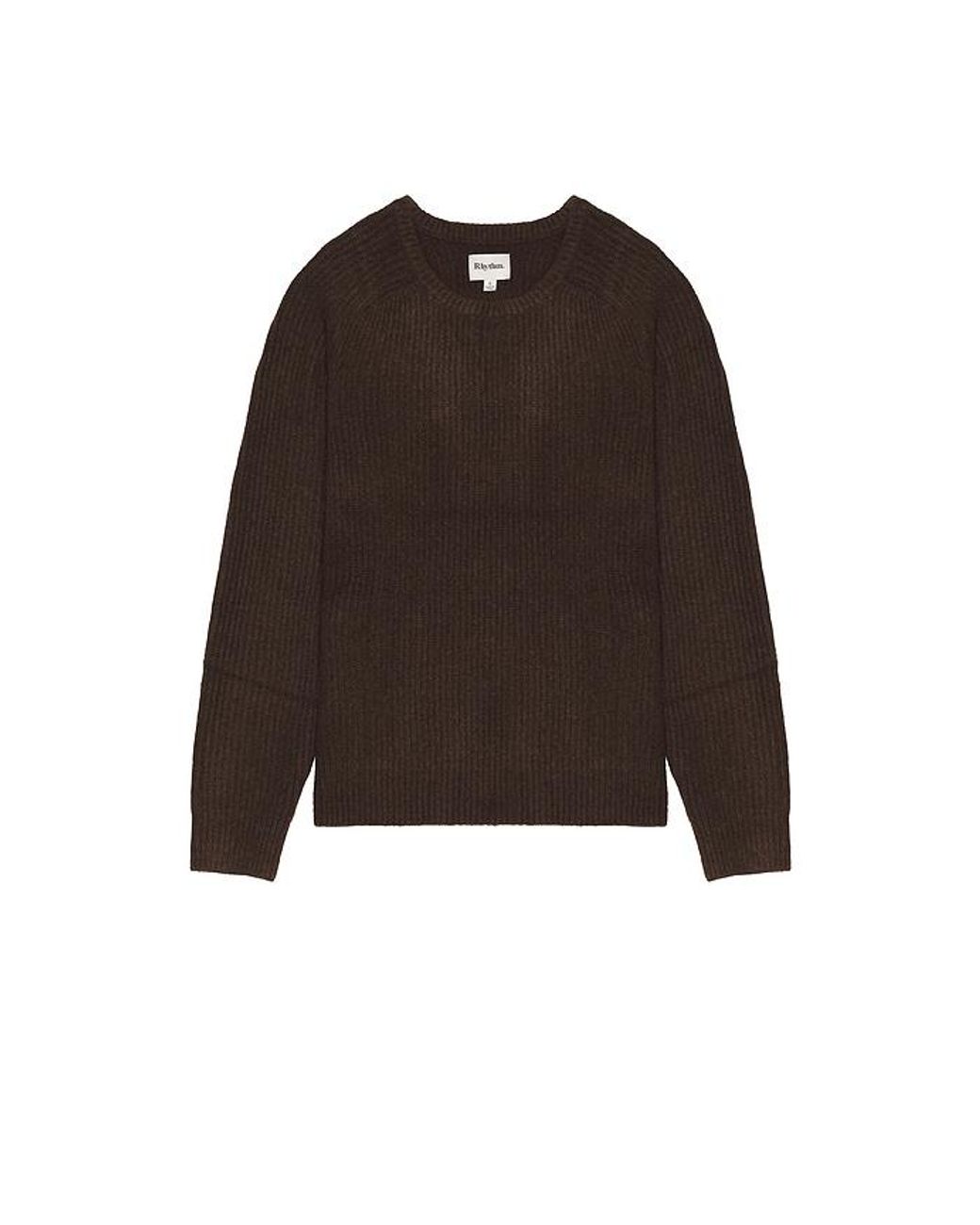 Rhythm Brown Vintage Waffle Knit Sweater for men