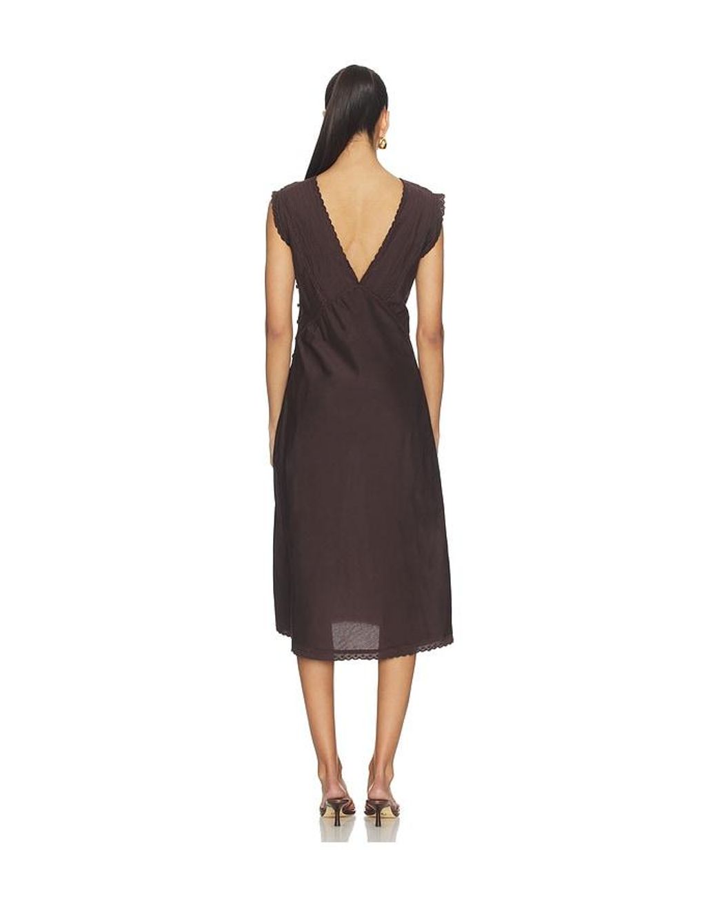 Free People Brown X Revolve Me + You Midi Slip Dress