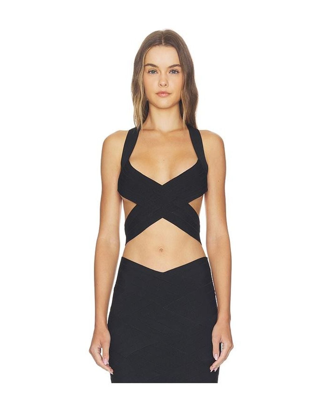 HAELO Black Bandage Weave Halter Bra