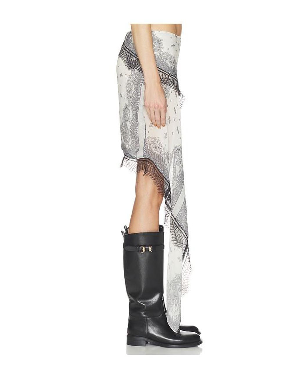 HAELO White Spiral Bandana Skirt