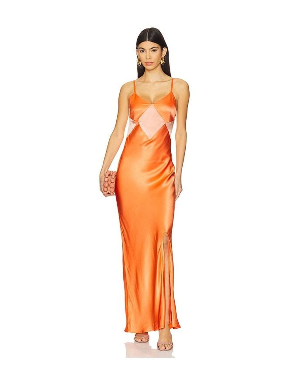 MINKPINK Orange Orla Colour Block Midi Dress