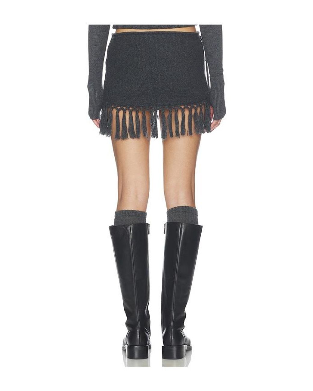 Frankie's Bikinis Black Luca Knit Skirt
