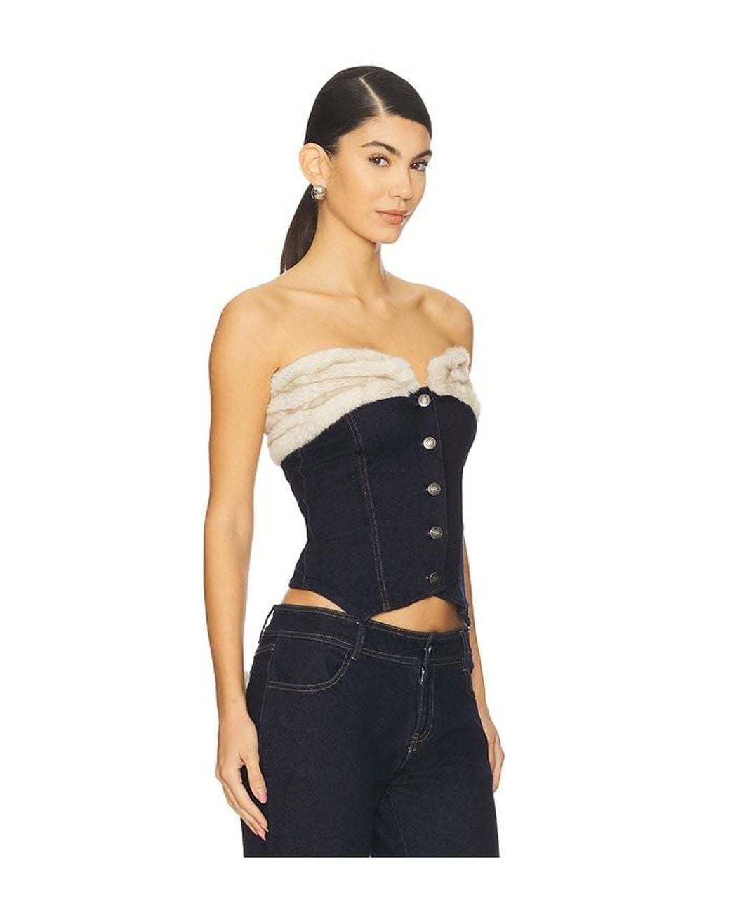 OW Collection Black Desi Corset Top