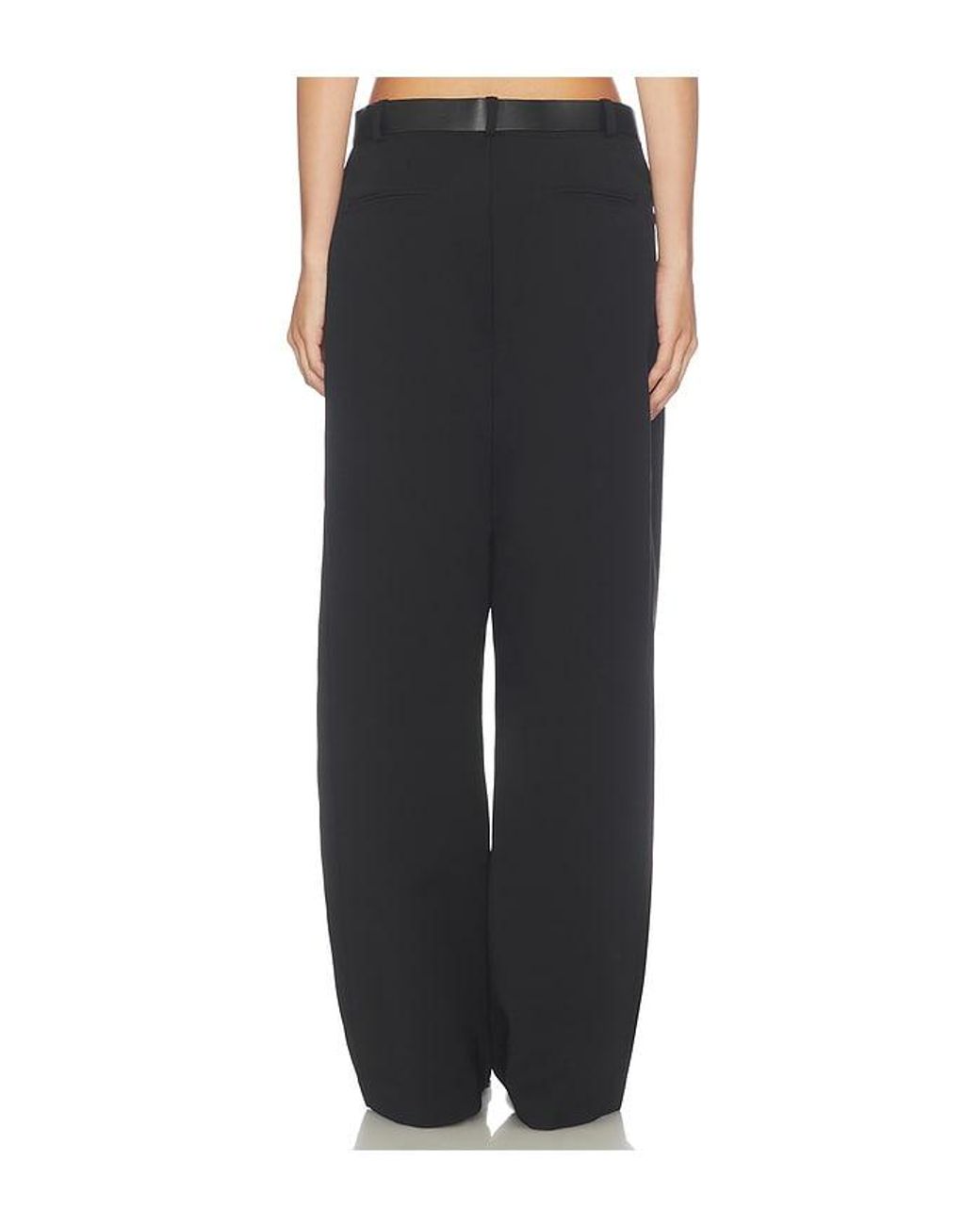 Source Unknown Black Matteo Belted Tuck Trousers