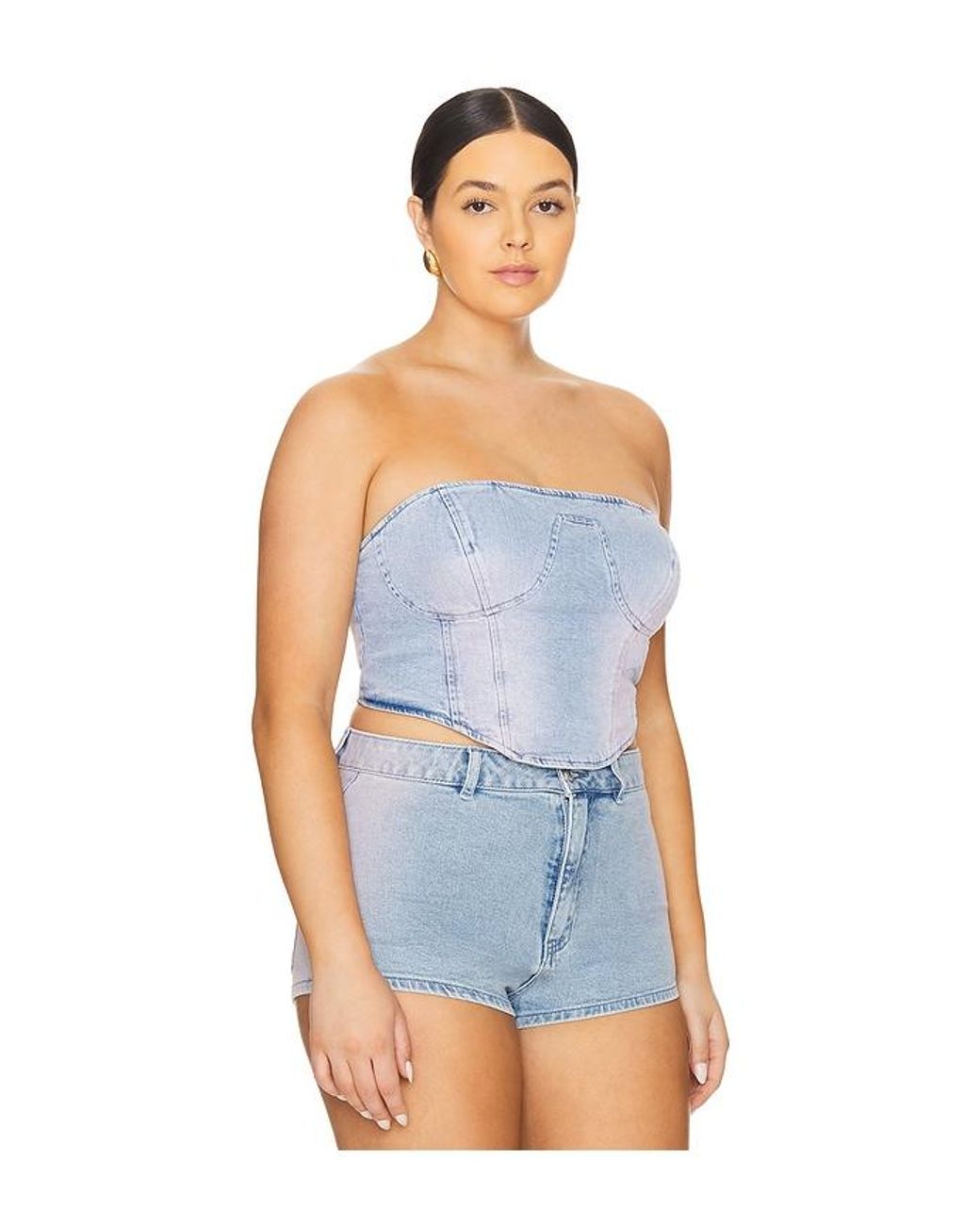 Corsé Reid En Color Denim Claro Talla (También En Xxl) AFRM de color Blue