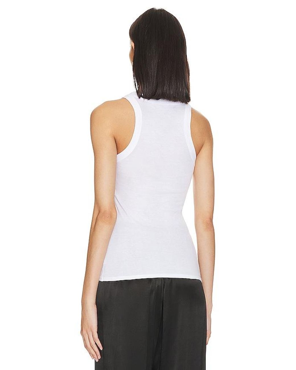 Enza Costa White Bold Sheath Tank