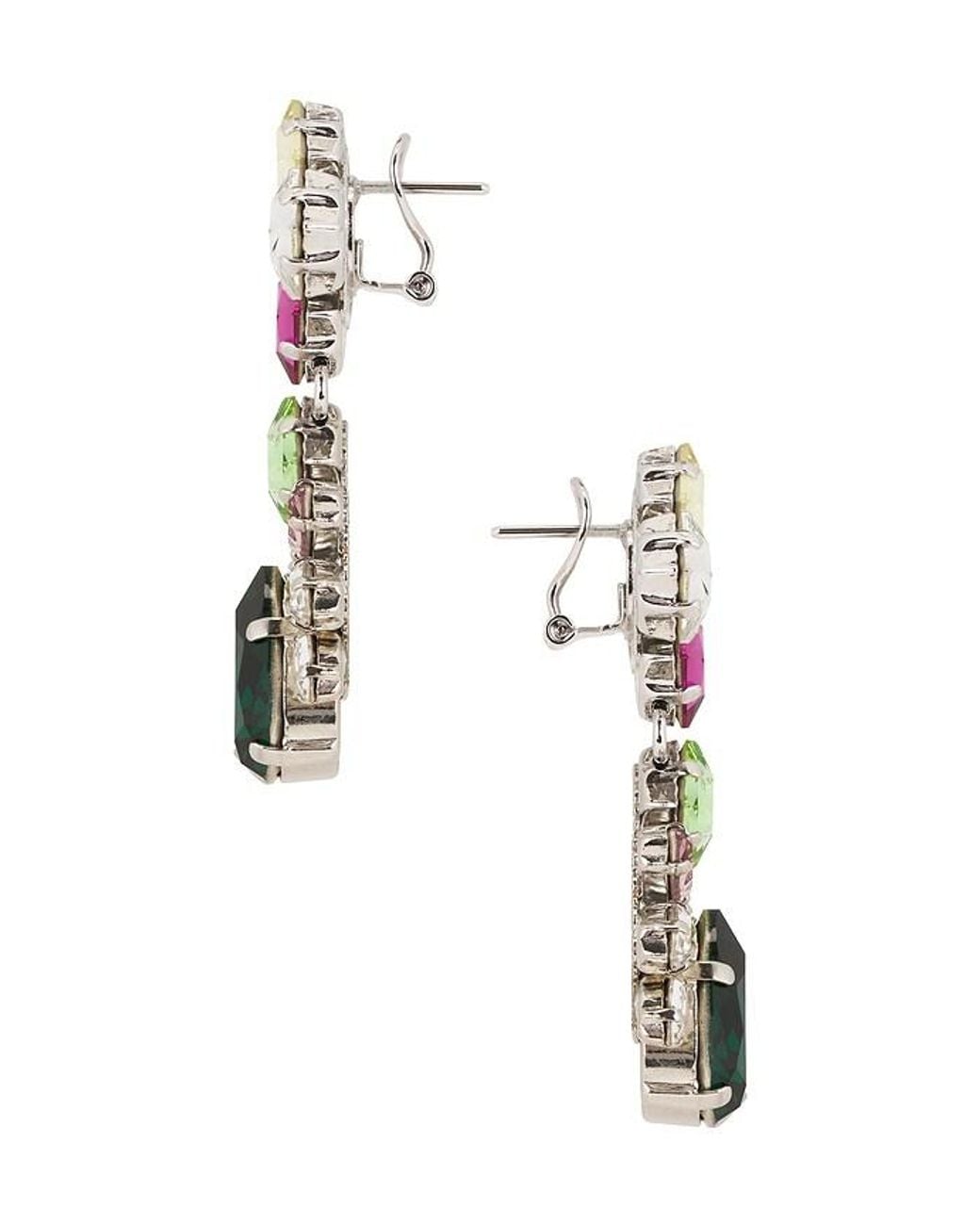 Anton Heunis Multicolor Omega Clasp Pixel & Drop Earrings