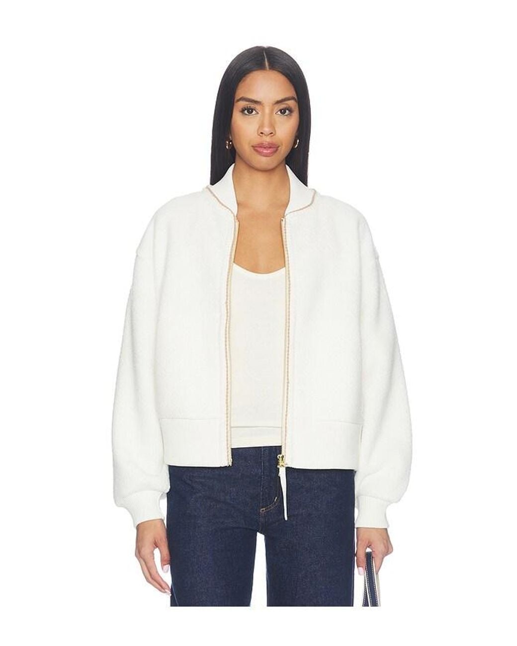Varley White Klaudia Fleece Jacket