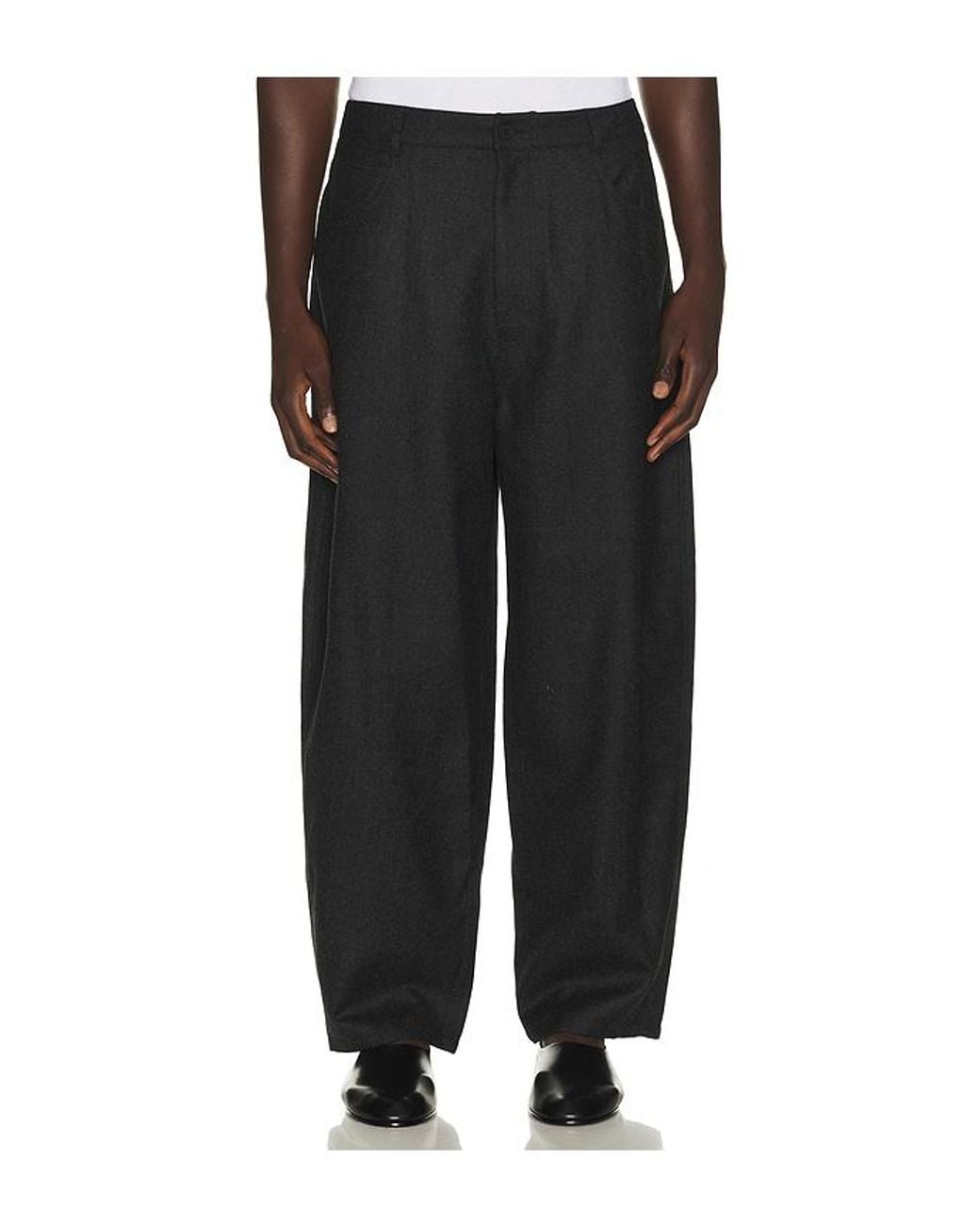LE17SEPTEMBRE Black Wool Curved Trousers for men