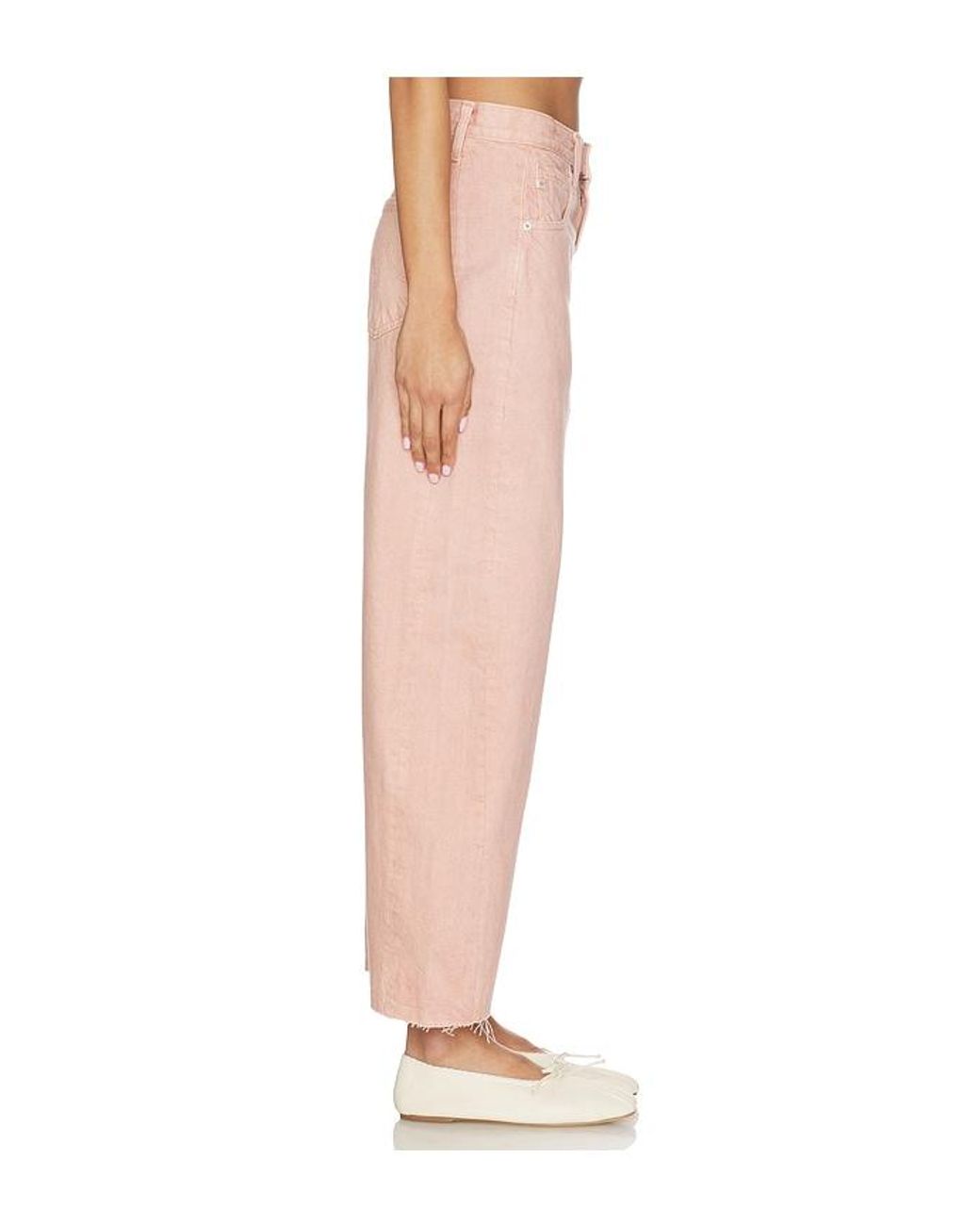 AG Jeans Pink Hattie Crop Straight Leg Jeans