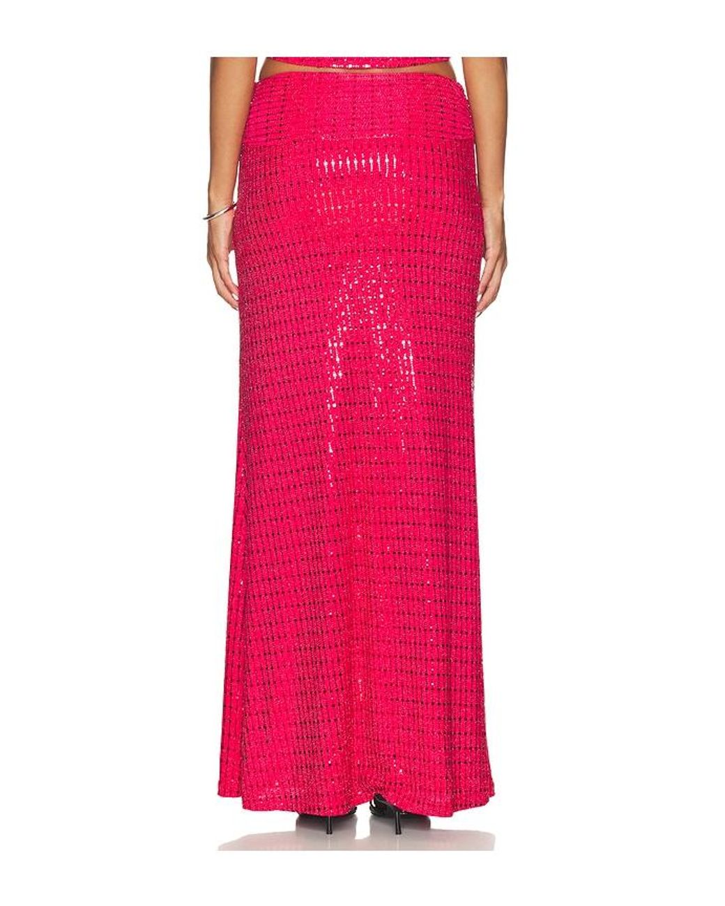 Runaway the Label Pink Retta Ruched Waistband Maxi Skirt