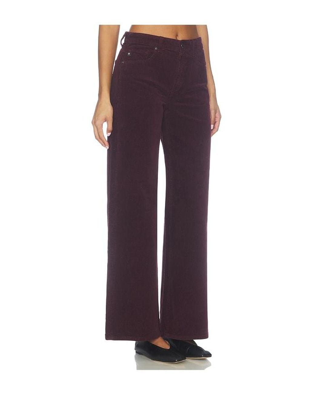 AG Jeans Purple Saige Wide Leg Jeans