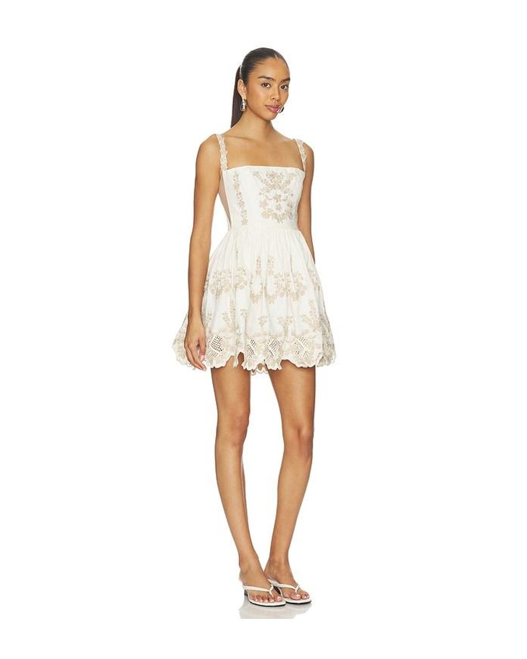 Agua Bendita White Mielero Mini Dress