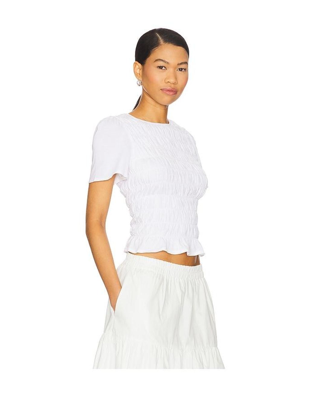 Sanctuary White Better Together Smocked Top