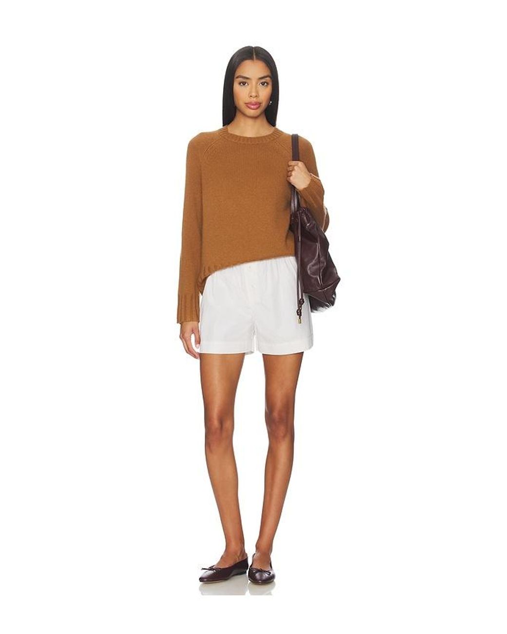 W. Cashmere Brown Gabby Crew Neck