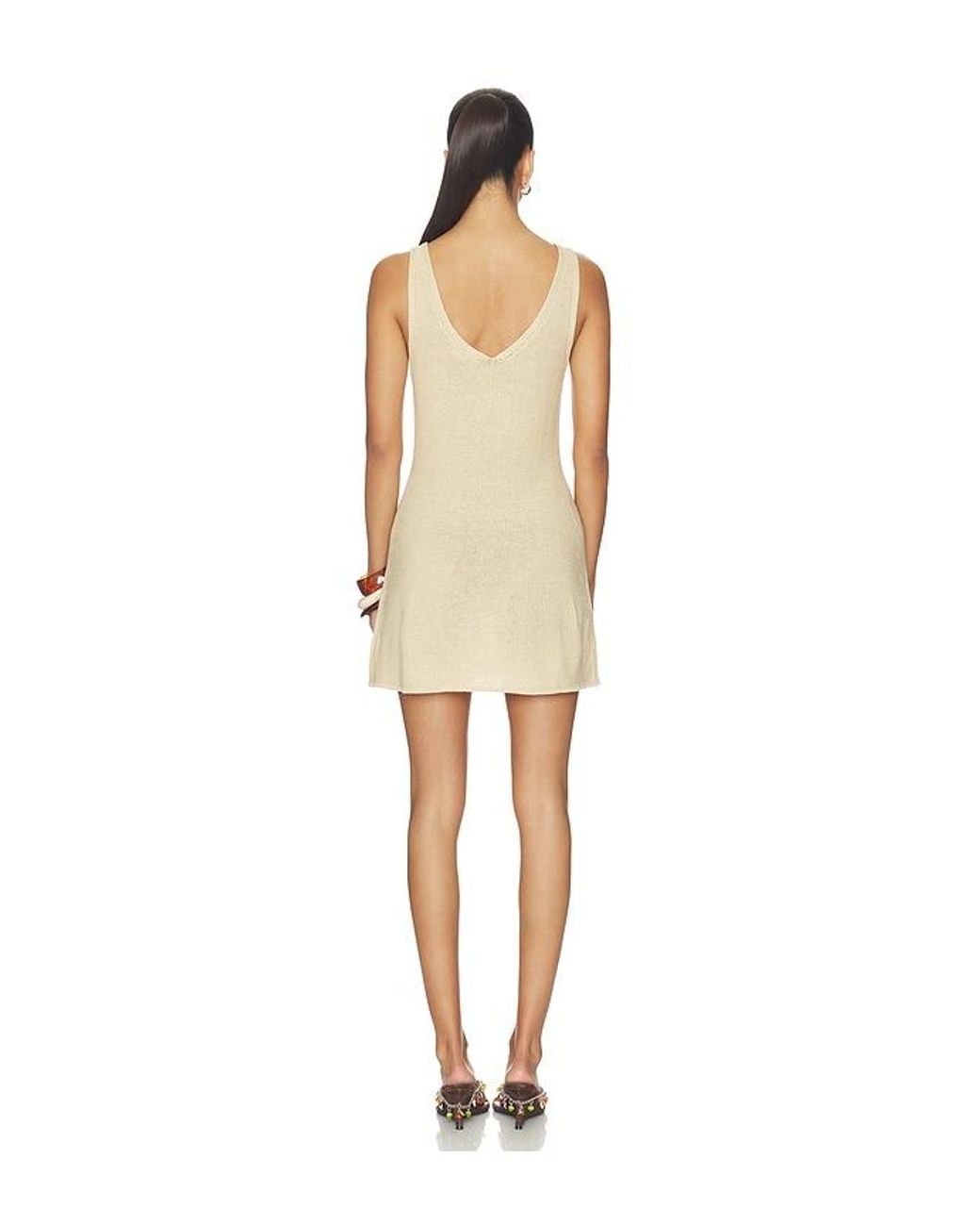 Lovers + Friends Natural Lilou V Neck Mini Dress