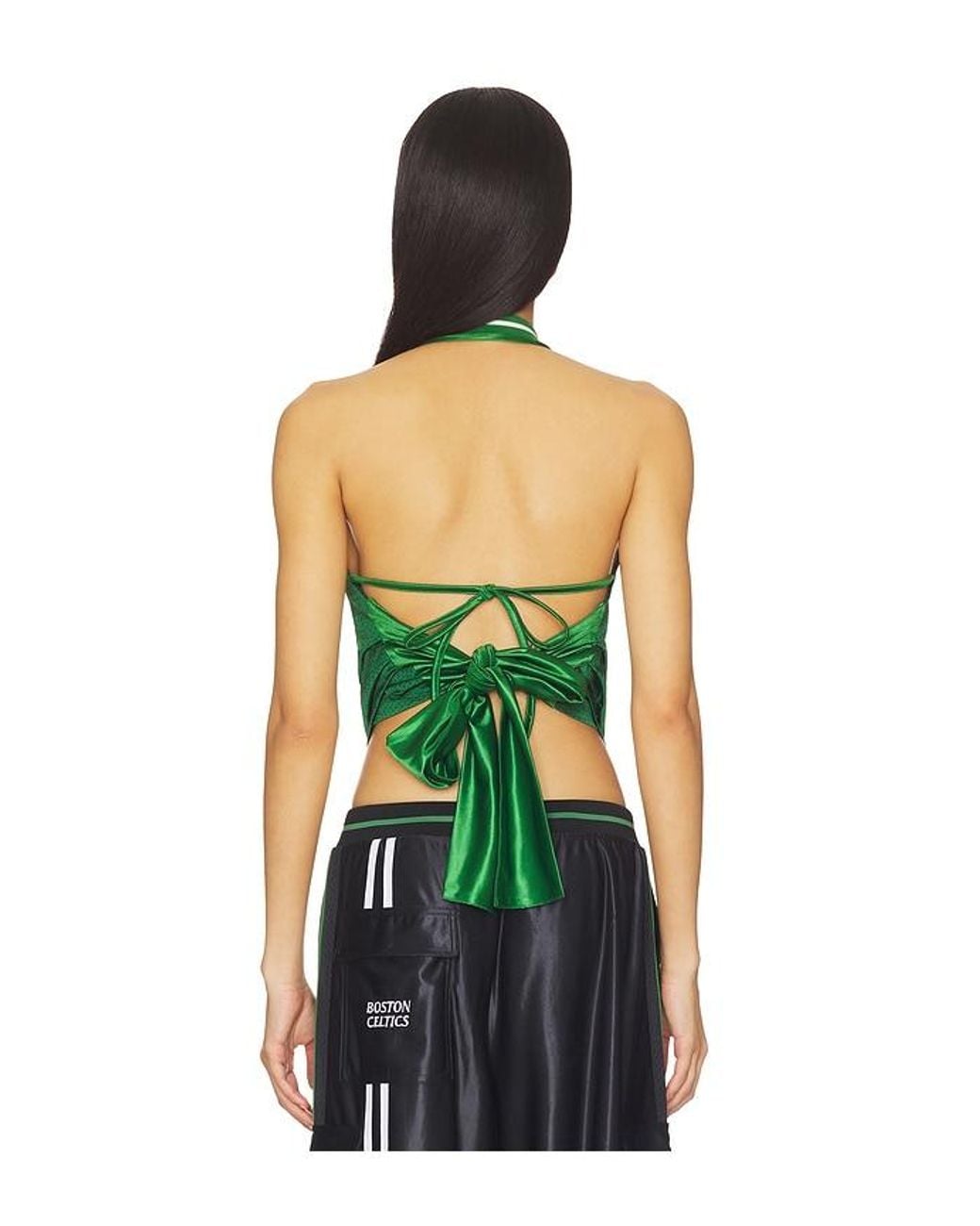 OFF SEASON Green Jersey Halter Top