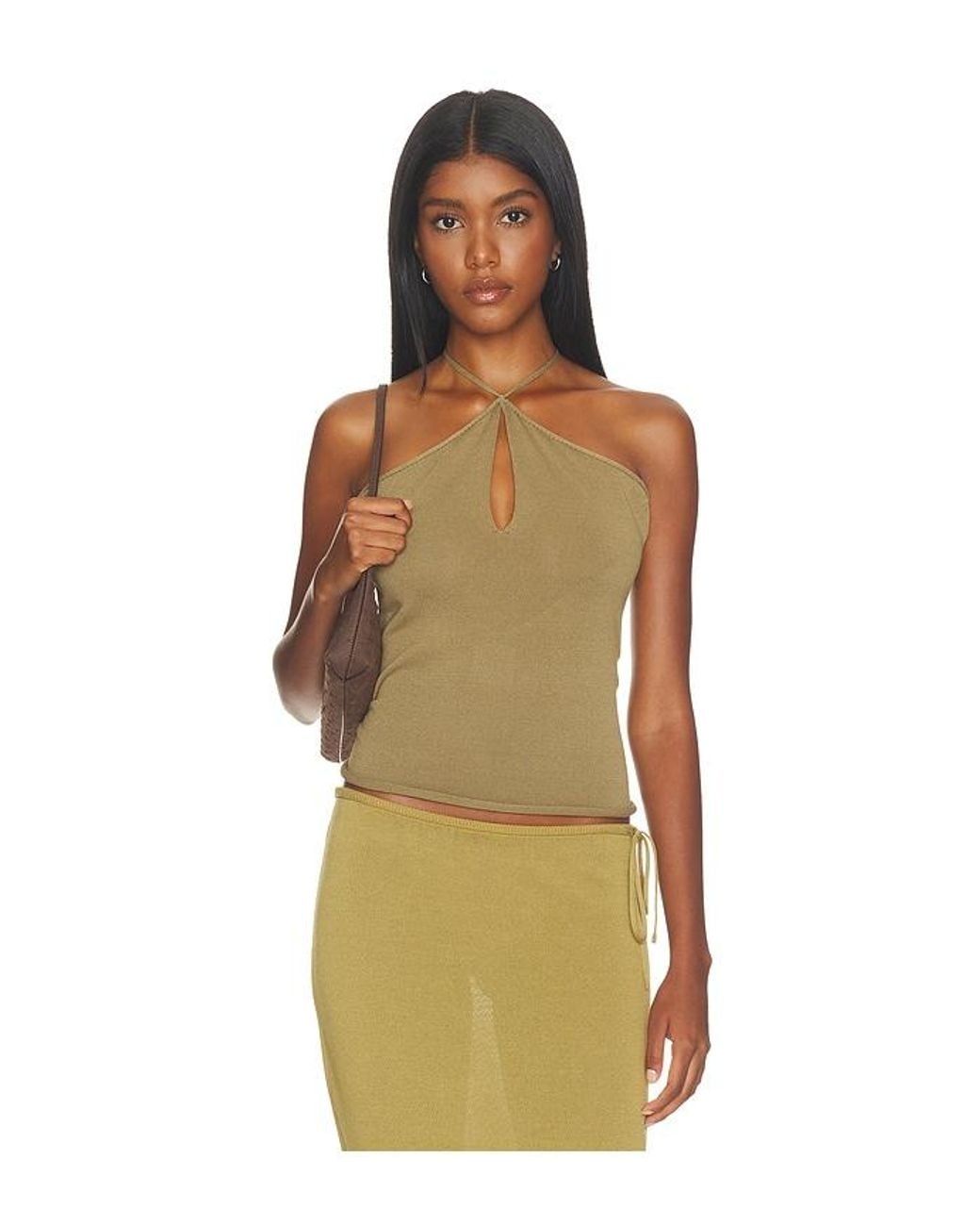 With Jean Orange Tatum Top