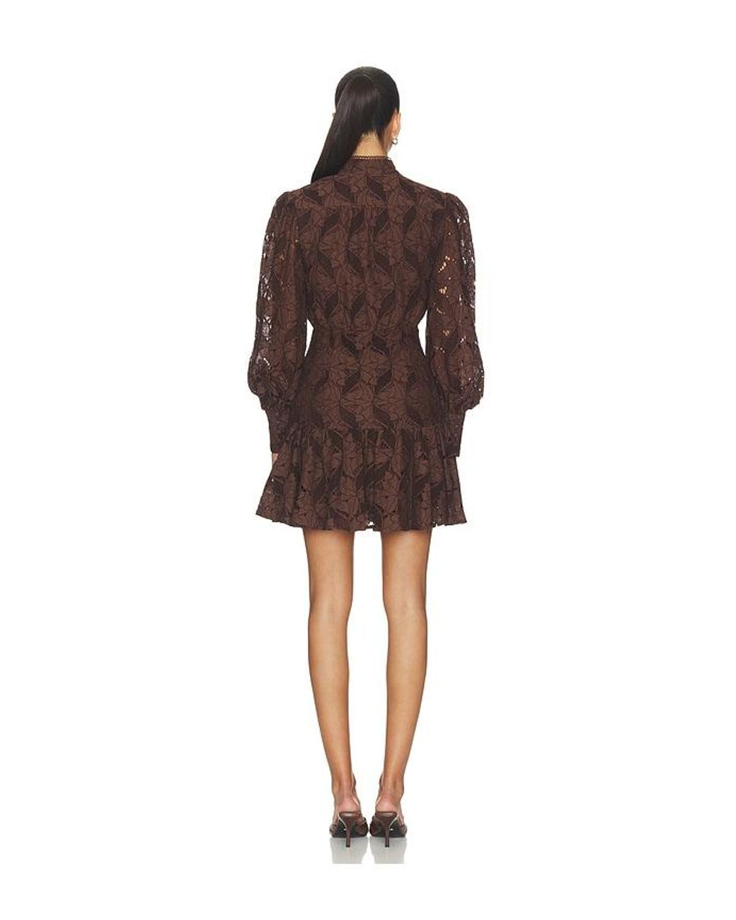 Bardot Brown Remy Mini Lace Dress