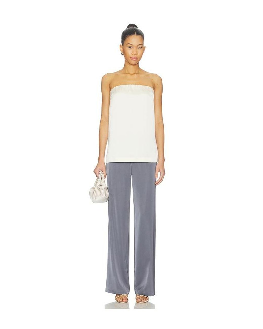 ALL THE WAYS Gray Joelle Satin Pant