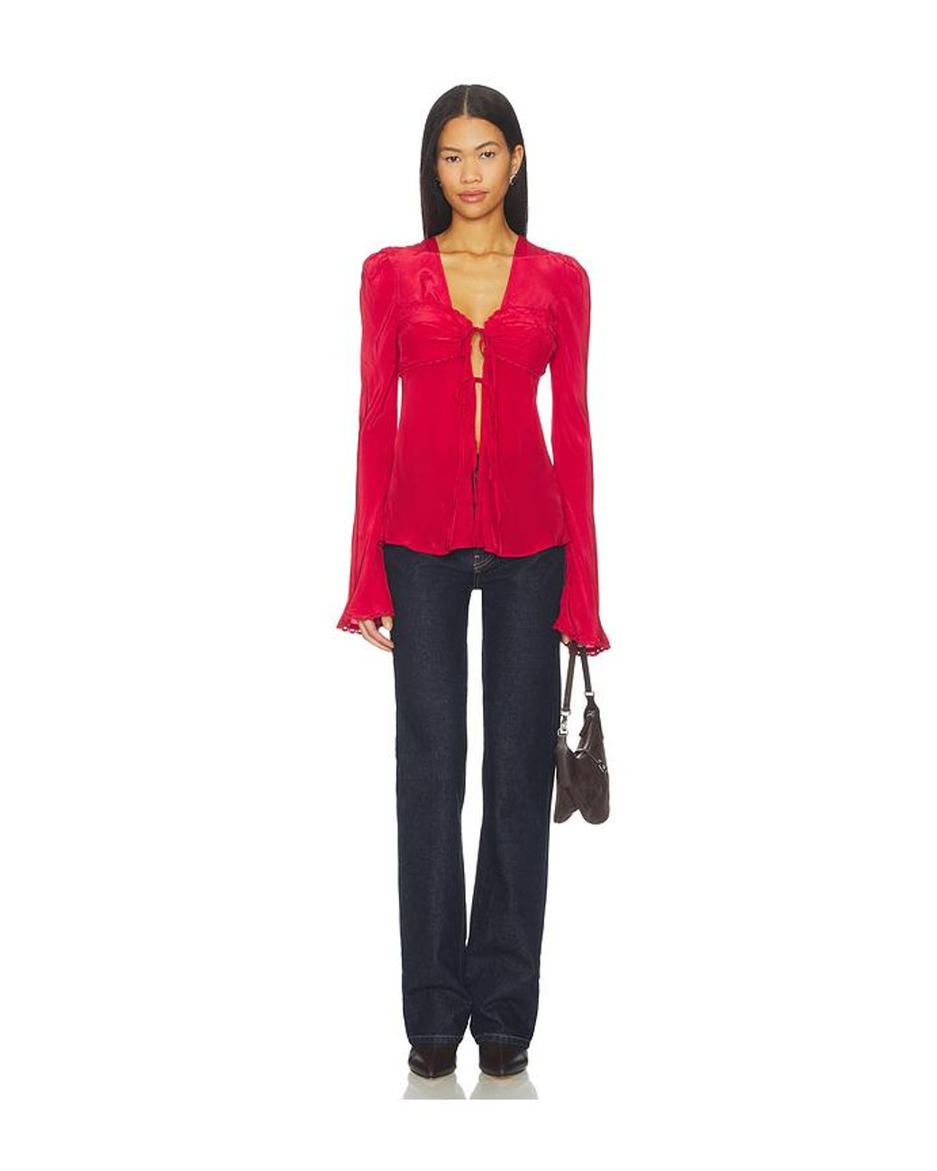 Free People Red Bali Ariel Top