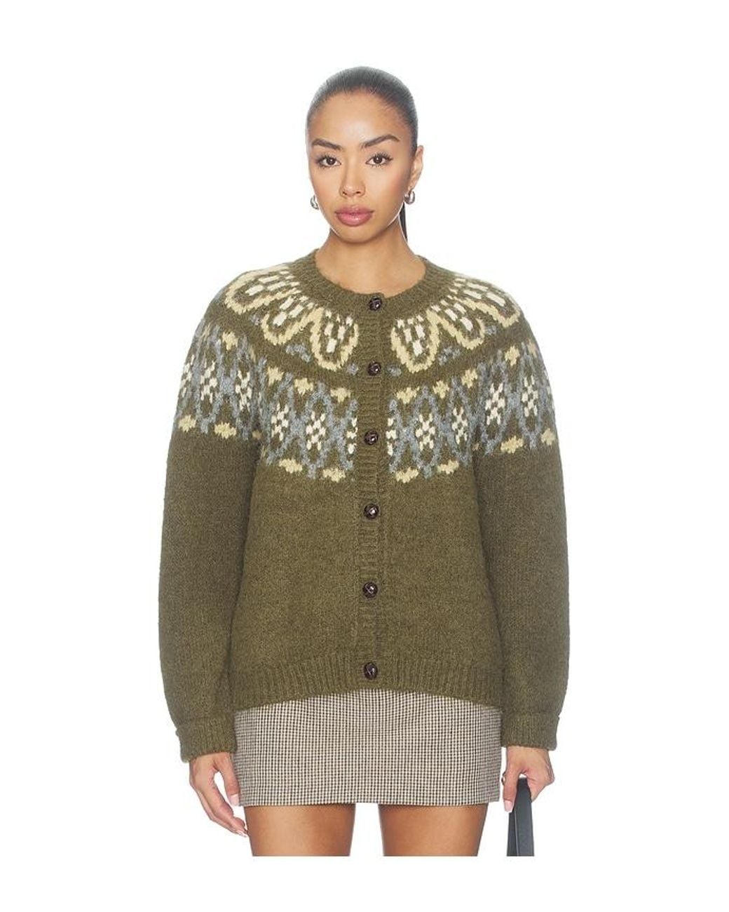 Astr Green Irene Cardigan