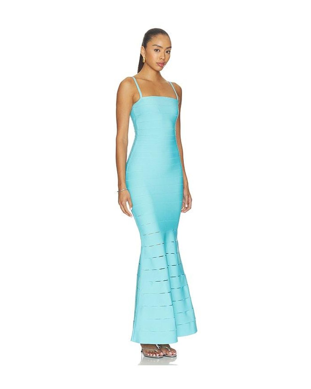 Hervé Léger Blue The Elora Gown