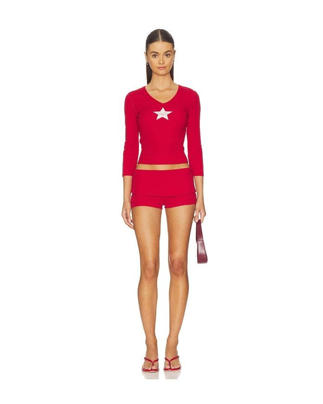 Frankie's Bikinis Red X Jennie Eva Cotton Jersey Short