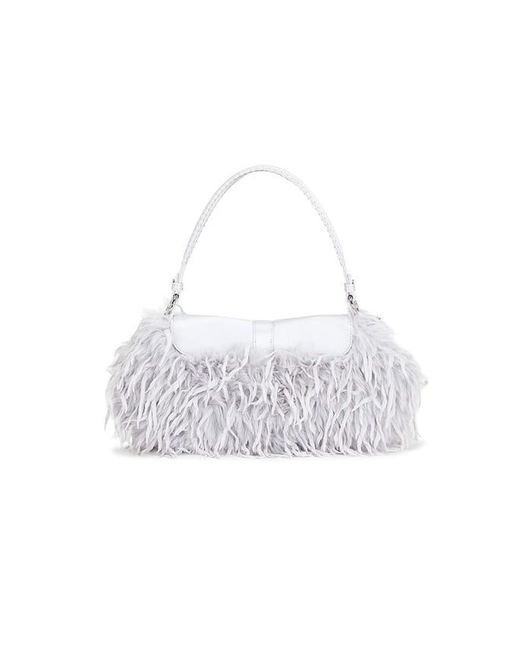 Ganni White B-Kat Feather Bag